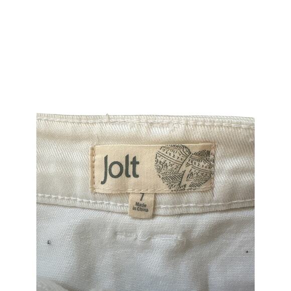 Vintage Jole Cotton Skirt White Button Front Utility Style - Picture 2 of 3